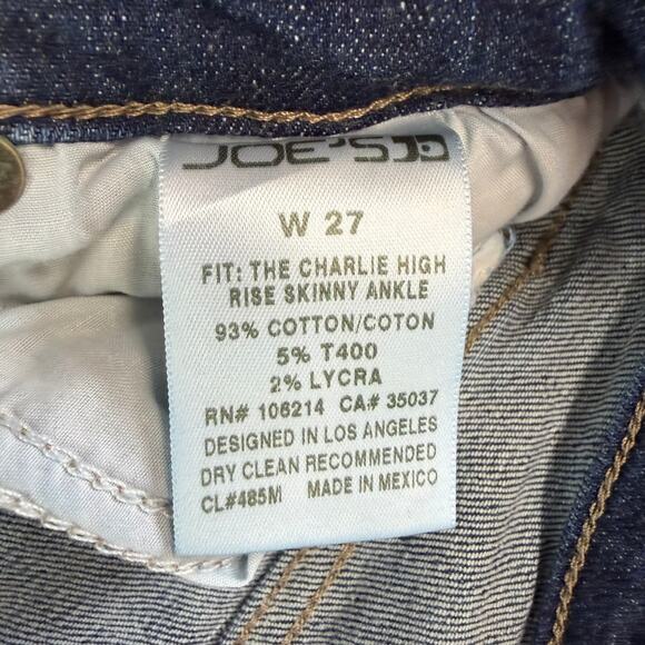 Joe's Jeans Gianna The Charlie High Rise Skinny Ankle Blue Denim Jeans 27 - Picture 3 of 9